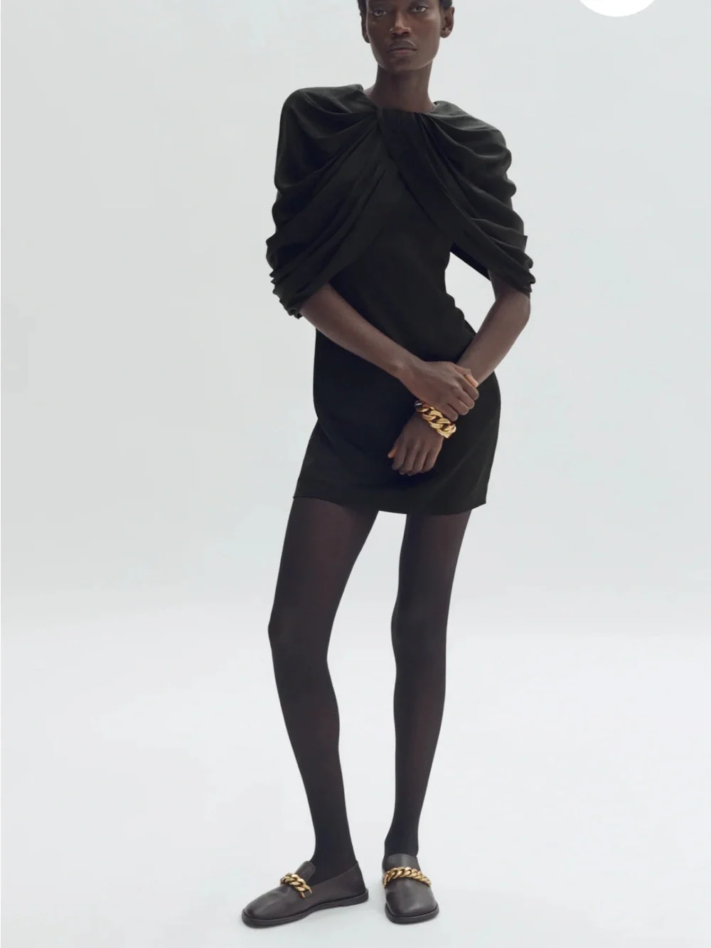 Stella McCartney x H&M Black Draped-Sleeve Mini Dress - Picture 4 of 4